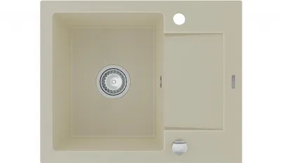 Zdjęcie produktu dla Mexen Enzo zlewozmywak granitowy 1-komorowy z ociekaczem 576 x 465 mm, beżowy, syfon chrom - 6506571005-69