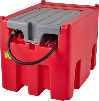 Image de SucceBuy Réservoir de diesel portable, capacité de 116 gal, débit de 10 GPM, pompe électrique 12V, tuyau de 13.1ft, matériau PE, rouge, pour un transport facile du carburant