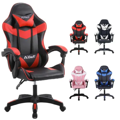 Obrázek produktu pro Herní židle – Ergonomická kancelářská židle – Bederní opěrka – Paměťová pěna – Umělá kůže – Vysoká, černá