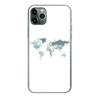 Produktbild von MuchoWow® Handyhülle Schutzhülle Hülle für iPhone 11 Pro Max Weltkarte - Pastell - Länder Silikon Softcase Handy Hülle - Schutz