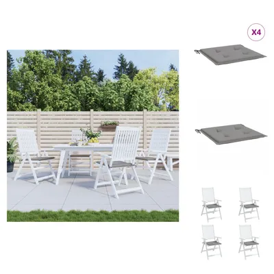 Produktbild von vidaXL Gartenstuhl-Kissen 4 Stk. Grau 50x50x3 cm Oxford-Gewebe - Sitzpolster