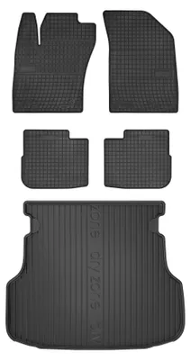 Produktbild von Gummimatten + Kofferraumwanne für Fiat Tipo II 2015-2026 (Kombi, unterer Ladeboden) – Schwarz, passgenau – Wielganizator SolidPRO