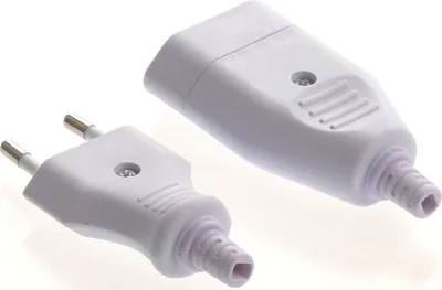 Produktbild von Eurostecker Eurokupplung 2-polig Flach Europa Stecker / Kupplung zum schrauben, TYP:Eurokupplung weiß