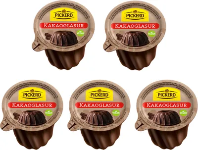 Produktbild von Pickerd Kakaoglasur im Gugelhupf Förmchen Kuchenglasur 150g 5er Pack