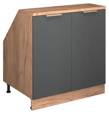 Image de Meuble de rangement sous pente Vicco Rion Anthracite-or 80x81.6cm 2 portes, 60 cm de profondeur, Model 60197