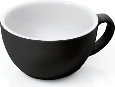 Produktbild von 6x Cappuccino Tasse Obertasse Italia 200 ml schwarz, Porzellan