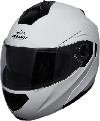 Produktbild von PROANTI Motorradhelm Klapphelm modularer Motorrad Helm mit Visier- und integriertem Sonnenschutz - Weiß, XXL