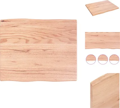 Zdjęcie produktu dla vidaXL Blat stołu 60x50x2 cm z litego drewna dębowego z obrobioną krawędzią - Blaty stołu