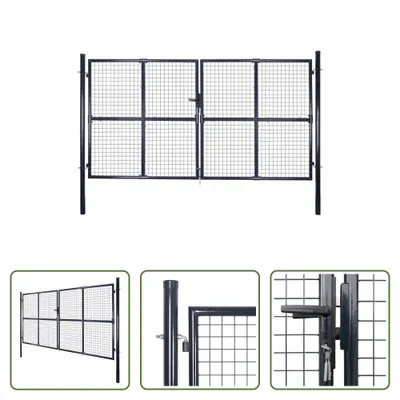 Obrázek produktu pro The Living Store Síťová zahradní brána Pozinkovaná ocel 289 x 200 cm Grey