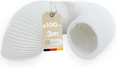 Image de Tuyau d'évacuation de 3 mètres, diamètre 100 mm, en PVC, flexible, pour climatiseur, hotte aspirante, sèche-linge