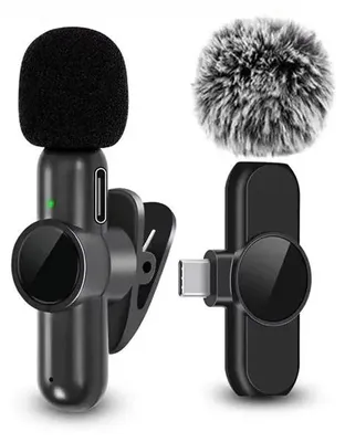 Produktbild von Mini kabelloses Lavalier-Mikrofon mit USB-C, Geräuschunterdrückung für Streaming und Videoaufnahmen - Type-C 1