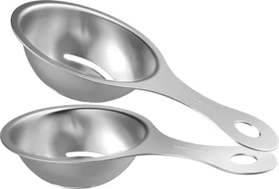 Produktbild von 2er Set Eiertrenner aus Edelstahl, Eiertrenner Weiß Eigelbteiler, Eierfilter mit manuellem langem Griff