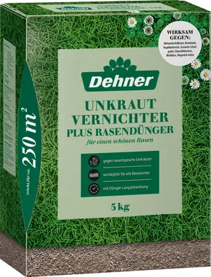 Produktbild von Dehner Unkrautvernichter plus Rasendünger, 5 kg, für ca. 250 qm