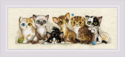 Produktbild von Riolis gezählter Kreuzstich Kit "Kätzchen", 40x15cm