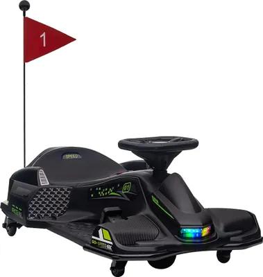 Image de HOMCOM – Kart électrique pour enfants, 12 V, vitesse de 3 à 8 km/h, avec mode dérive et éclairage