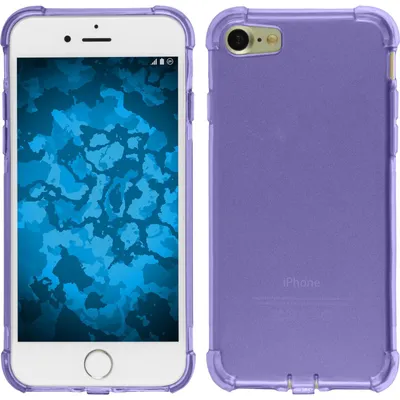 Produktbild von PhoneNatic Case kompatibel mit Apple iPhone 8 - lila Silikon Hülle Shock-Proof + 2 Schutzfolien