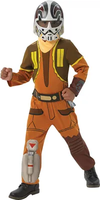 Produktbild von Star Wars Rebels Ezra Kinderkostüm Lizenzware braun-orange