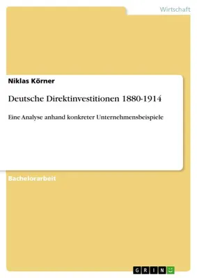 Produktbild von Deutsche Direktinvestitionen 1880-1914