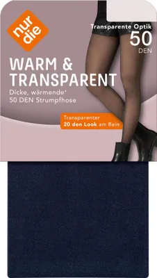 Produktbild von NUR DIE Damen Feinstrumpfhose Warm & Transparent 2-Pack dunkelblau - Größe 44-48