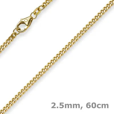 2-5mm-Panzerkette-585-Gelbgold-60cm