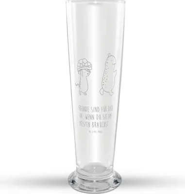 Produktbild von Mr. & Mrs. Panda Bierglas Schildkröte Maus - Transparent - Geschenk, Freundinnen, Freunde, Bier Glas, Weizen, Weizenbier, Mr Mrs Weizenglas, Weißbierglas