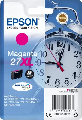 Zdjęcie produktu dla Epson 27XL - 10,4 ml - XL - Magenta - Oryginalny - Tintenpatrone
