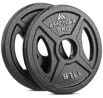 Immagine prodotto di Set di dischi per bilanciere da 2,5 kg, 5 kg e 10 kg, in ghisa, per allenamento della forza