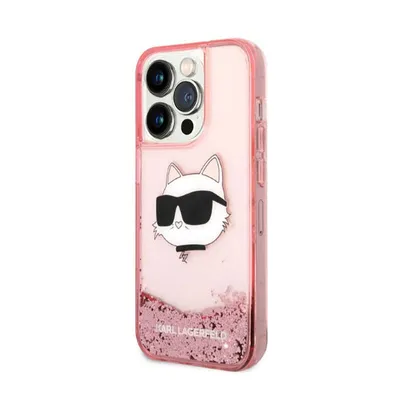 Image de Karl Lagerfeld Klhcp14Llnchcp Iphone 14 Pro 6.1 Pink/Pink Hardcase Glitter Choupette Head