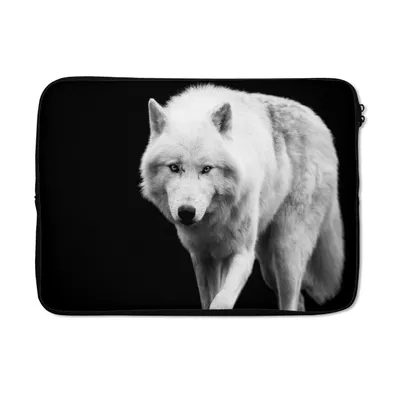 Produktbild von MuchoWow® Laptop Hülle 13 Zoll Wolf - Tier - Schwarz - Weiß Laptoptasche - Laptophülle - Sleeve - Rundumschutz