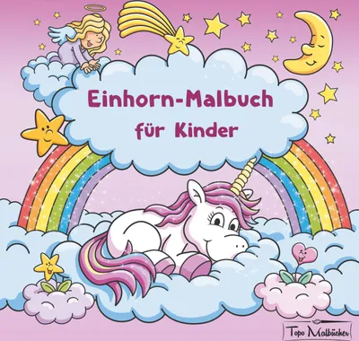 Produktbild von Malbuch für Kinder mit über 30 Einhorn-Motiven