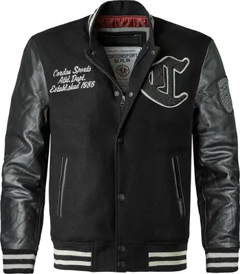 Produktbild von Cordon Sport Herren College Lederjacke "Team" pure black S