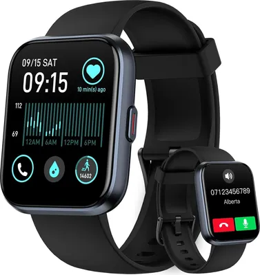 Produktbild von Woneligo Smartwatch mit Telefonfunktion – 1,8" Fitnessuhr mit Alexa, SpO2, Herzfrequenz, Schlafmonitor, 100+ Sportmodi, IP68 wasserdicht