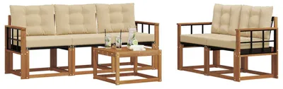 Produktbild von vidaXL Outdoor-Sofagarnitur 6 stk. Natur und Beige
