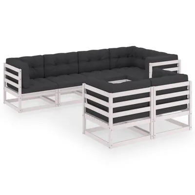 Produktbild von vidaXL 7-tlg. Garten-Lounge-Set mit Kissen Massivholz Kiefer