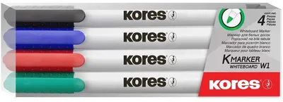 Obrázek produktu pro Kores M22840, 4 kusů, Černá, Modrá, Zelená, Červená, Štětičkový hrot, Vícebarevný, Kulatý, 1 mm