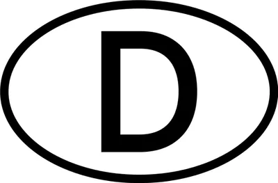 Produktbild von Deutschland D Magnet Länderkennzeichen 17,5 cm x 11,5 cm Schwarz Weiß