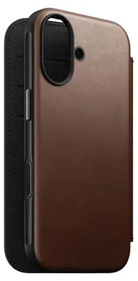 Image de Coque Nomad Flip Cover en Cuir iPhone 17 Marron