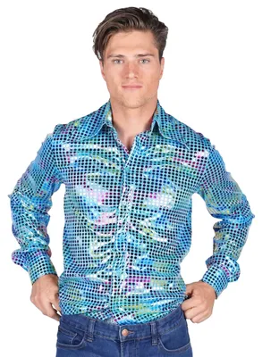 Produktbild von Hemd Disco 70er türkis, Groesse:M