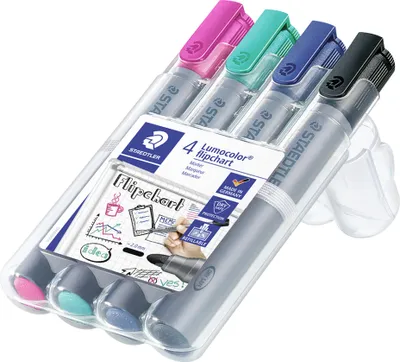 Immagine prodotto di STAEDTLER 356 WP4-1 STAEDTLER Marcatore per lavagna a fogli mobili Lumocolor 356, confezione da 4 pz