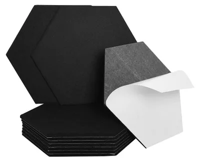 Produktbild von HOME DELUXE Akustikplatten Hexagon selbstklebend SILENT - Schwarz, 10er Set | Schallschutzplatten, Wanddekoration, Schallabsorber, Akustik Paneel