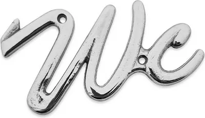 Image de Plaque de porte lettres WC CombiCraft - Argent