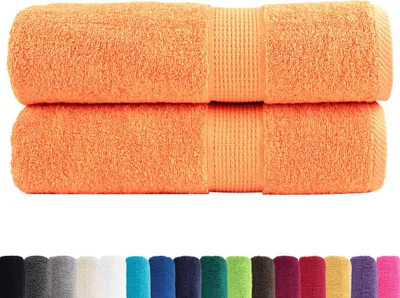 Productafbeelding van vidaXL Premium douchehanddoeken SOLUND, 2 stuks, oranje, 70x140 cm, 600 g/m²