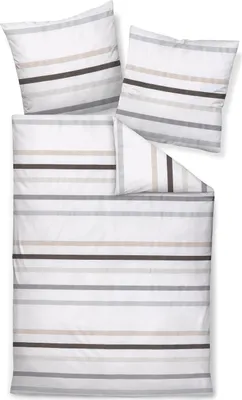 Produktbild von Janine Design Bettwäsche-Garnitur Mako-Satin 87101 J. D. Farbe taupegrau Größe 155x220+80x80