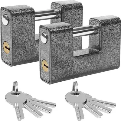 Produktbild von Famanu Hangschloss aus gehärtetem Stahl - 12mm Schließpin, 8 Schlüssel