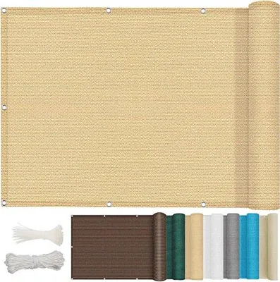 Obrázok produktu pre Balkónový vetrolam – súkromný paravan z HDPE – 90 x 600 cm – žltý vetrolam