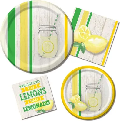 Produktbild von Servietten für die Limonaden Party, 16 Stück, 33 x 33 cm, 2-lagig, Partydeko