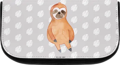 Produktbild von Mr. & Mrs. Panda kosmetiktäschchen Faultier Zufrieden - Grau Pastell - Geschenk, Kulturtasche, Organizer, Happy, Glück, aufbewahrungstasche, kosmetik, Faultiere