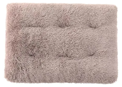 Obrázok produktu pre Psie lôžko, obdĺžnikový tvar, plyšové, mäkké, teplé, s protišmykovou spodnou stranou, farba taupe, rozmer 55x40 cm. Vhodné aj pre mačky