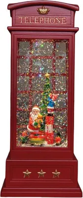 Produktbild von Rote Telefonzelle Laterne mit LED-Beleuchtung, 25 x 10,5 cm, Weihnachtsdekoration