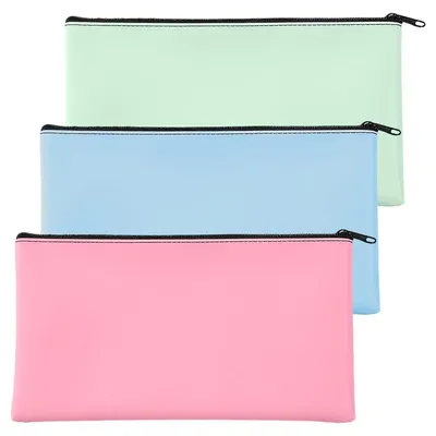 Produktbild von Geldtaschen Banktasche 3 Stück PolyurethanDokumententasche 15,5x28cm Grün Rosa Blau